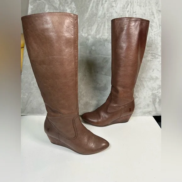 Frye missy tall leather wedge heel boots - Picture 16 of 16
